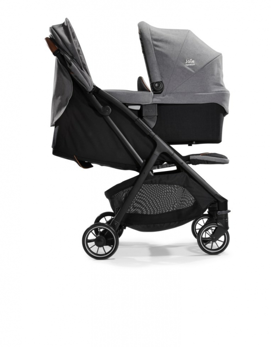 Joie - Carucior pentru copii ultracompact  3 in 1 Parcel Carbon / i-Snug Shale ( Carucior Parcel Carbon + Landou Ramble XL Carbon + Scoica auto i-Snug cu tetiera reglabila, nastere - 75 cm, Shale) [13]
