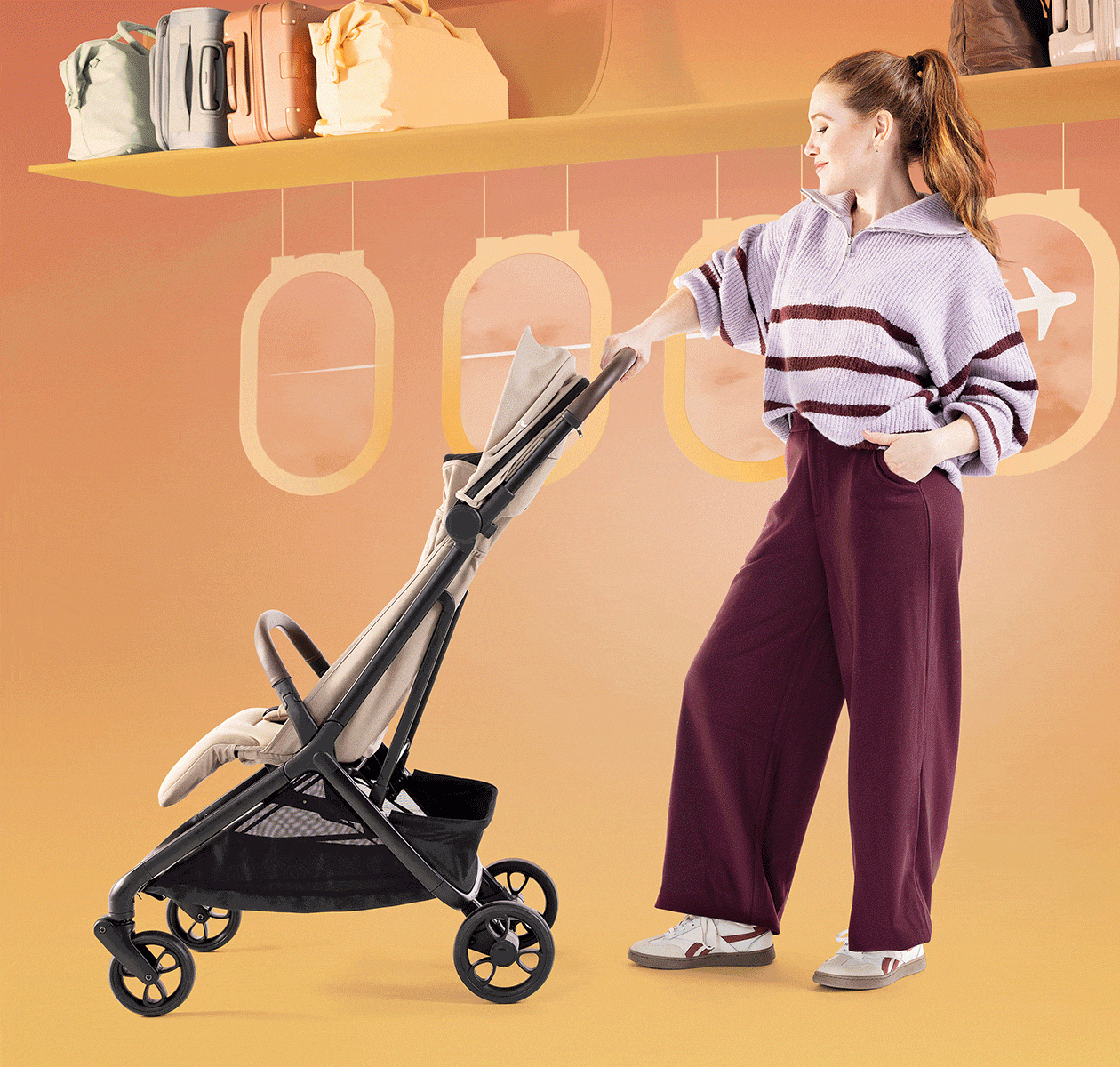 Joie - Carucior ultracompact Porto Cashew, compatibil bagaj de cabina, pliere automata, de la nastere pana la 22 kg [11]