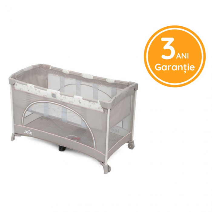 Joie - Patut pliant cu 2 niveluri Allura 120 cm, Flowers Forever [5]