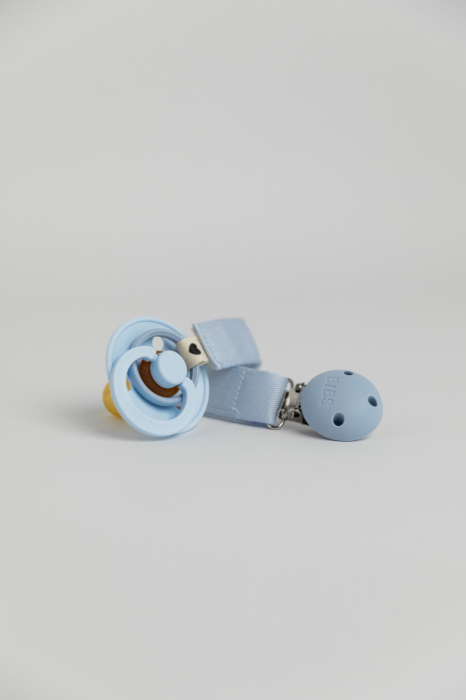 Lantisor clip pentru suzeta, textil, BIBS - Dusty Blue [4]