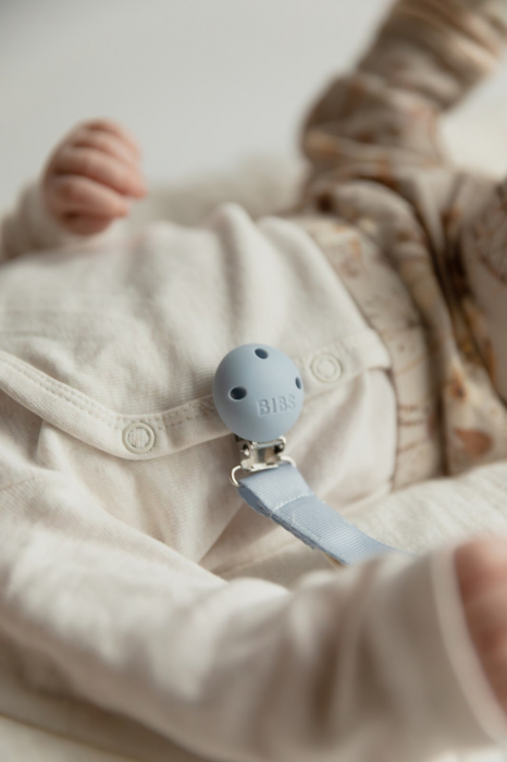 Lantisor clip pentru suzeta, textil, BIBS - Dusty Blue [3]