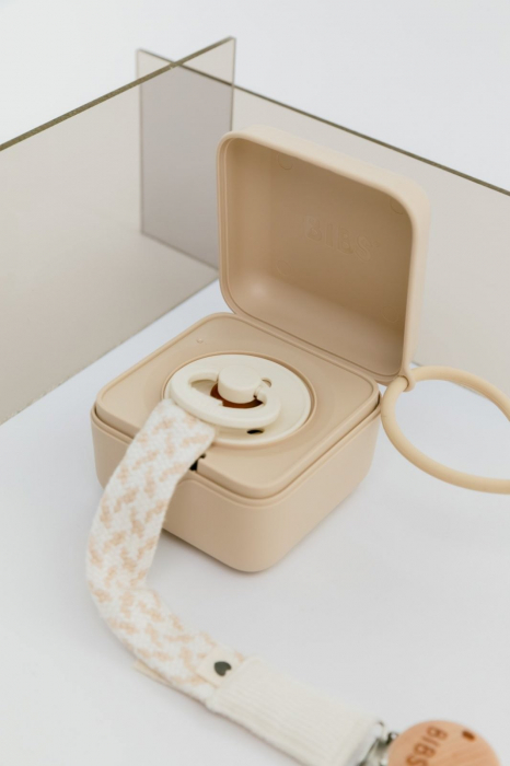 Lantisor clip pentru suzeta, textil, BIBS - Ivory / Vanilla [5]