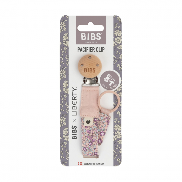Lantisor clip pentru suzeta, textil, BIBS x LIBERTY - Eloise Blush [2]