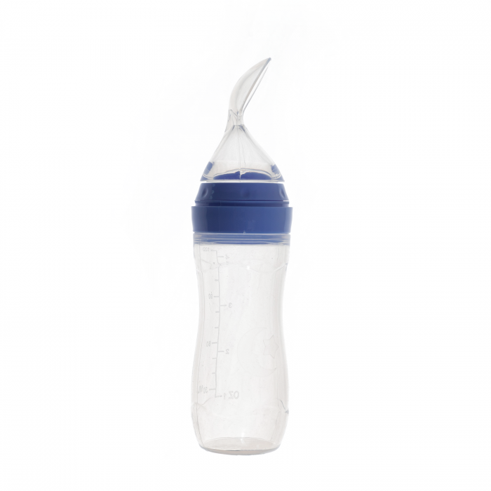 Lingurita cu rezervor din silicon moale pentru bebe, gradata, Melvelo - Blue [2]