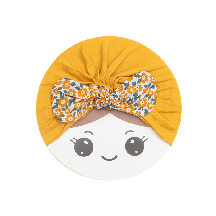 Pachet 3 turbane bebelusi cu funda, poliester, Melvelo, Flower - Honey Bee, Blossom, Coral [2]