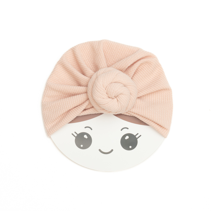 Pachet 3 turbane bebelusi Donut, bumbac, Melvelo, Rope - Pink, Pink Cream, Peach [4]