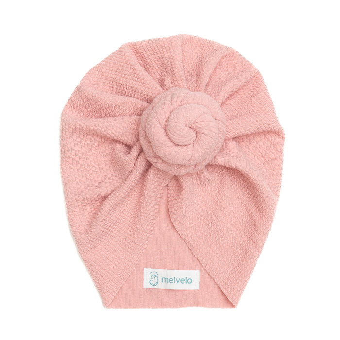 Pachet 3 turbane bebelusi Donut, bumbac, Melvelo, Rope - Pink, Pink Cream, Peach [7]
