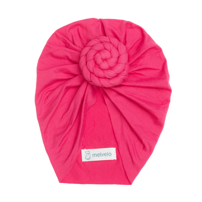 Pachet 3 turbane bebelusi Donut, spandex, Melvelo, Rose - Island Sea, Natural, Fuchsia [7]