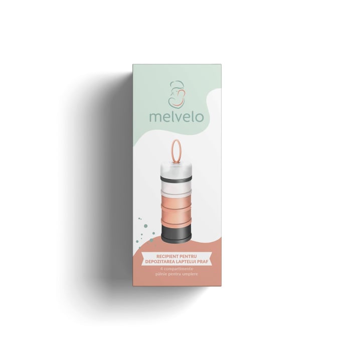Pachet dozatoare lapte praf cu 4 si 3 compartimente – Melvelo Pink [3]