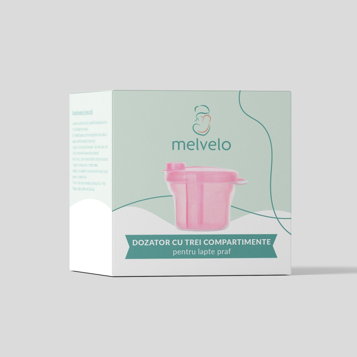 Pachet dozatoare lapte praf cu 4 si 3 compartimente – Melvelo Pink [2]