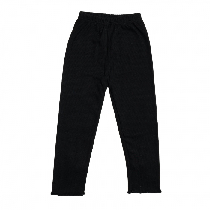 Pantalonasi bebe cu dantela jos, bumbac, model iepuras, Melvelo - Black [3]