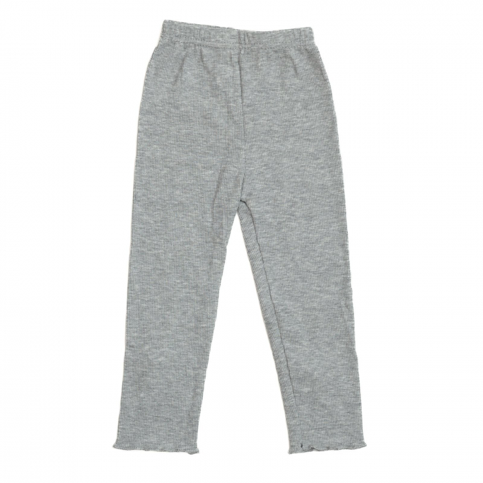 Pantalonasi bebe cu dantela jos, bumbac, model iepuras, Melvelo - Gray [3]