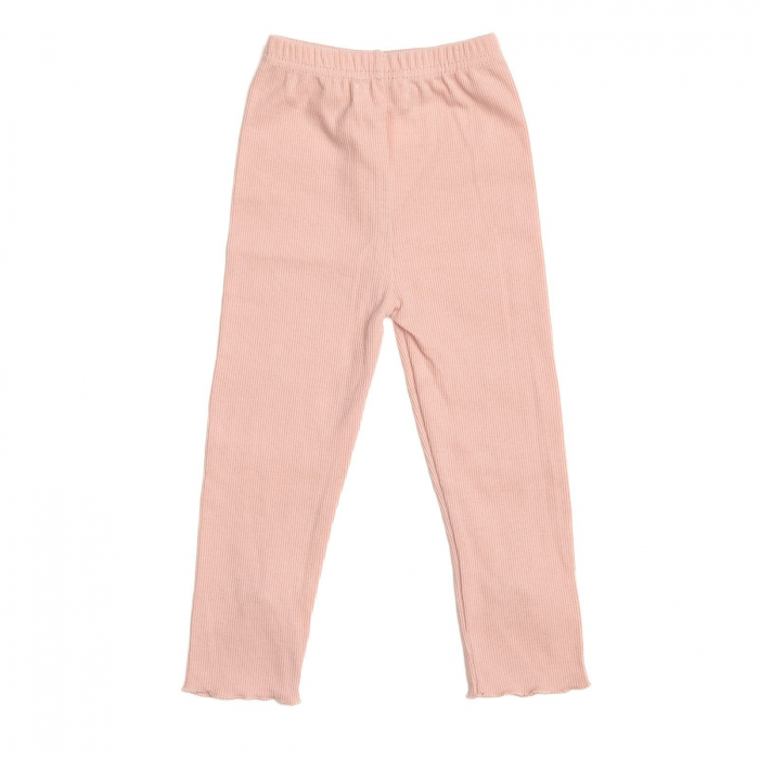 Pantalonasi bebe cu dantela jos, bumbac, model iepuras, Melvelo - Peach [3]