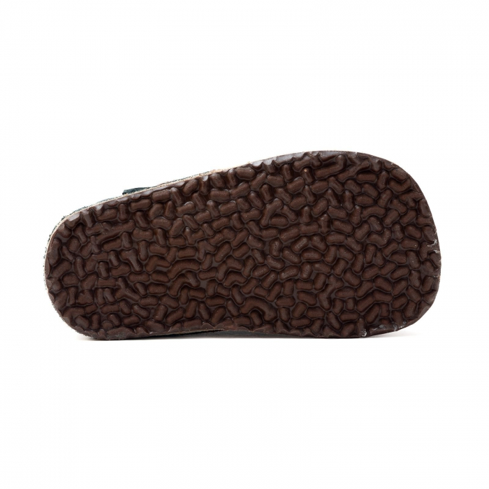 Papucei Barefoot Copii, primi pasi, piele naturala, talpa flexibila de cauciuc, Melvelo - Brown / Black / Leo [4]
