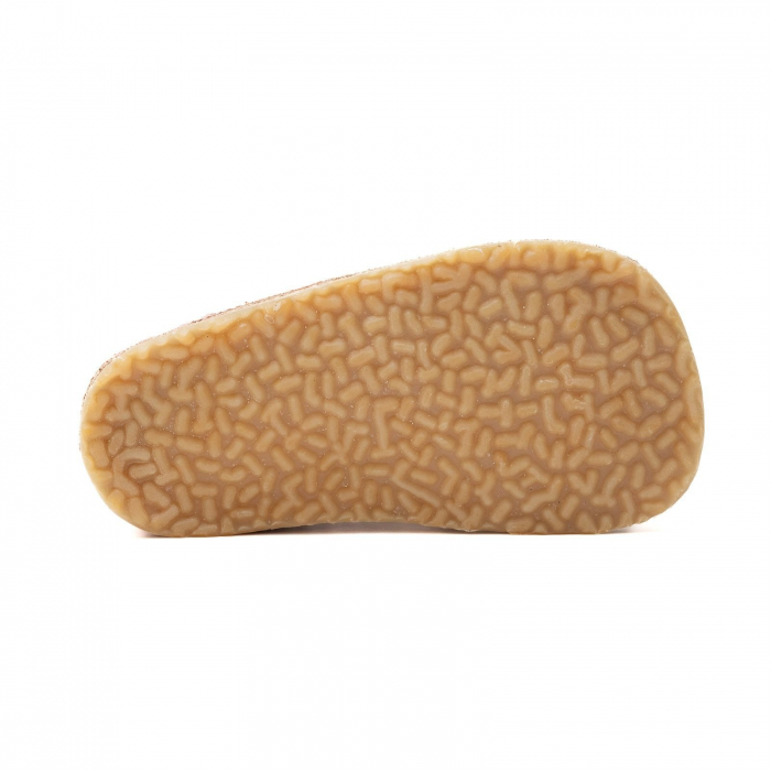 Papucei Barefoot Copii, primi pasi, piele naturala, talpa flexibila de cauciuc, Melvelo - Ivory / Dusty pink / Cat [5]
