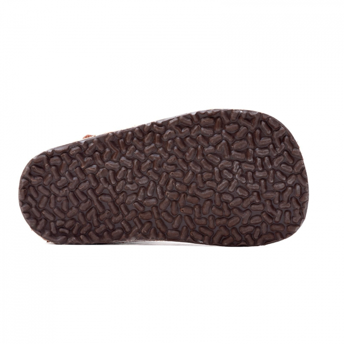 Papucei Barefoot Copii, primi pasi, piele naturala, talpa flexibila de cauciuc, Melvelo - Pink /  Brown / Hipopotam [4]