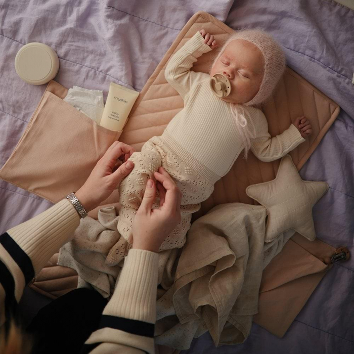 Paturica din bumbac pentru bebe, steluta, 30x50cm, Mushie Lovey Blanket - Fall Yellow [2]