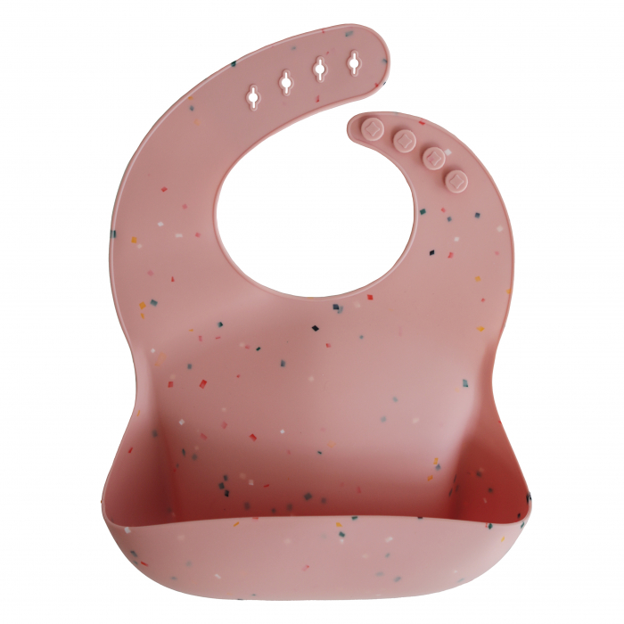 Baveta din silicon Mushie - Powder Pink Confetti [1]