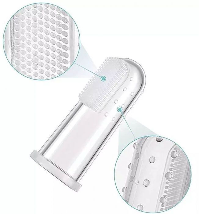 Periuta de dinti si gingii, tip degetar din silicon in cutie transparenta [2]