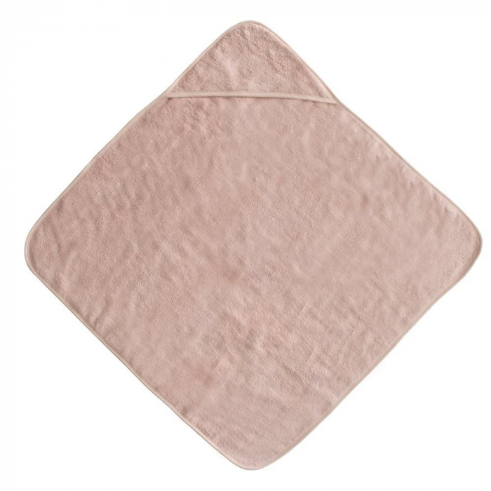 Prosop de baie cu gluga pentru bebelusi Mushie 77x77cm 100% Bumbac Organic - Blush [2]