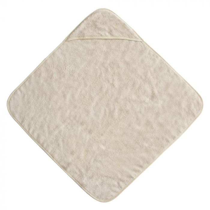 Prosop de baie cu gluga pentru bebelusi Mushie 77x77cm 100% Bumbac Organic - Fog [3]