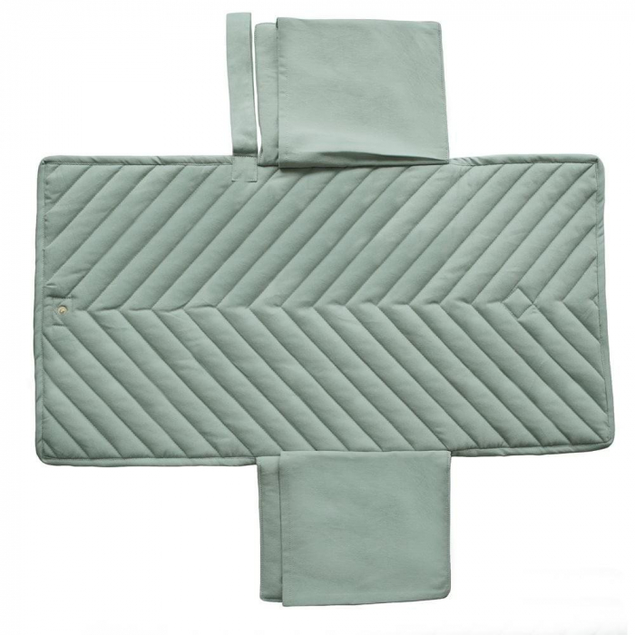 Salteluta portabila tip paturica pentru schimbat scutece, Mushie - Roman Green [2]