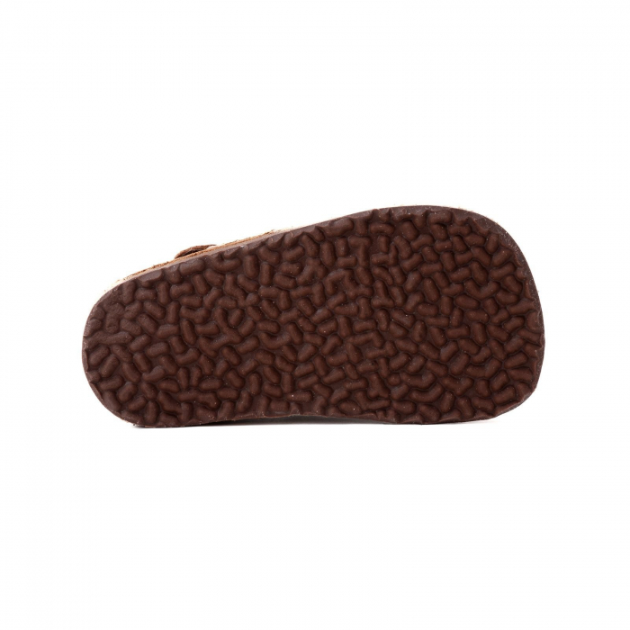 Sandale Barefoot Copii, primi pasi, piele naturala, talpa flexibila de cauciuc, Melvelo - Beige / Bear [5]
