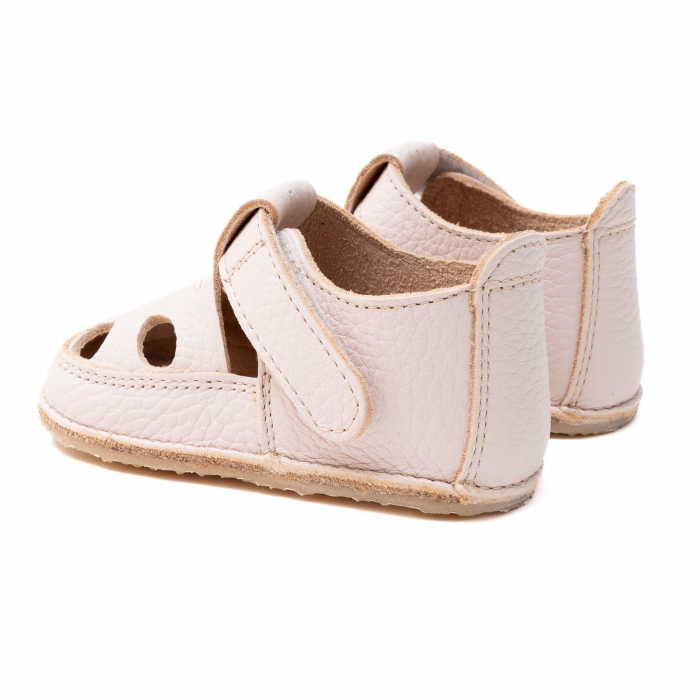 Sandale Barefoot Copii, primi pasi, piele naturala, talpa flexibila de cauciuc, Melvelo - Nude [3]