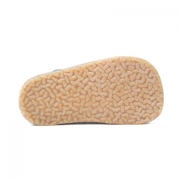 Sandale Barefoot Copii, primi pasi, piele naturala, talpa flexibila de cauciuc, Melvelo - Sky Blue / Bear [4]
