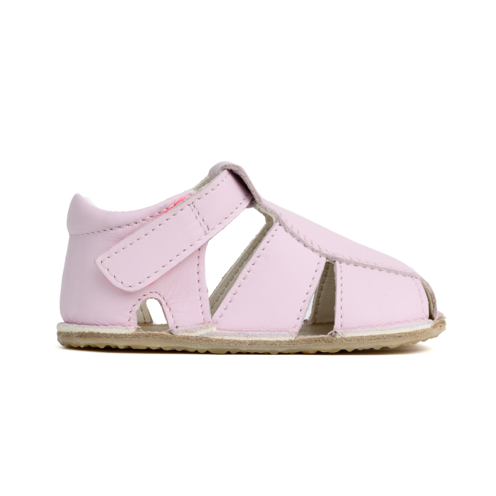 Papucei Barefoot Copii, primii pasi, piele naturala, talpa flexibila de cauciuc, Melvelo - Taupe [3]