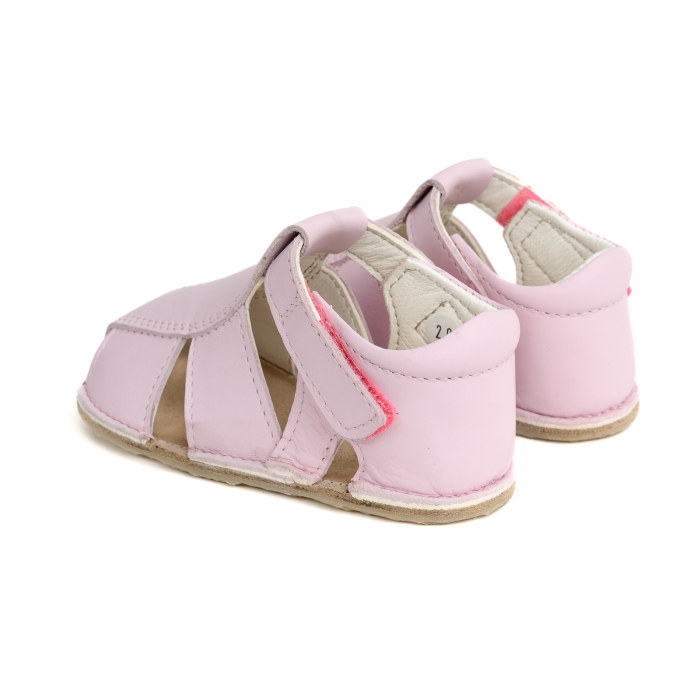Papucei Barefoot Copii, primii pasi, piele naturala, talpa flexibila de cauciuc, Melvelo - Taupe [4]
