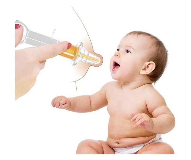 Seringa din silicon gradata, pentru administrarea usoara a medicamentelor, bebelusi, in cutie, + 0 luni, Melvelo - Blue [6]