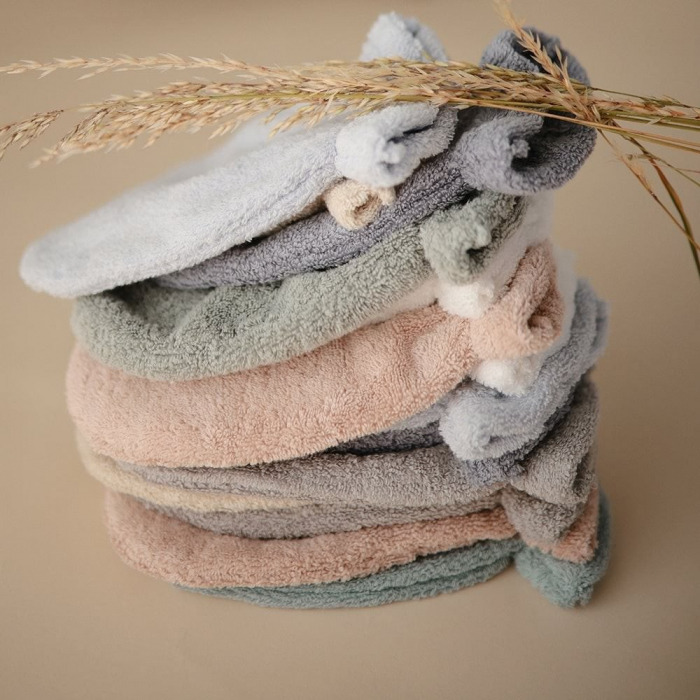 Set 2 manusi de baie din bumbac organic 100%, Mushie - Baby Blue [2]