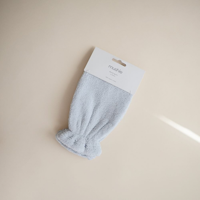 Set 2 manusi de baie din bumbac organic 100%, Mushie - Baby Blue [3]