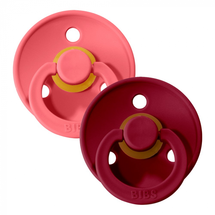 Set 2 suzete Bibs Colour - Coral & Ruby [1]
