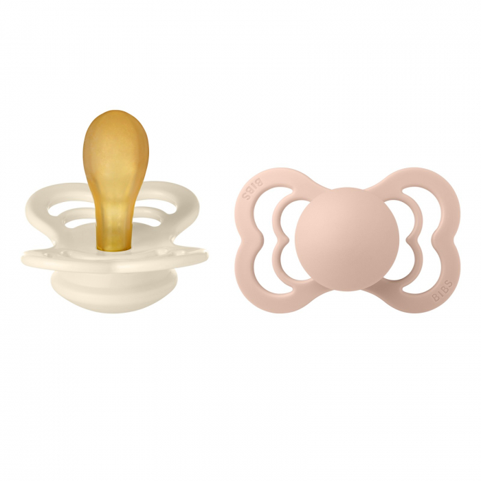 Set 2 suzete Bibs Supreme- Ivory & Blush [1]