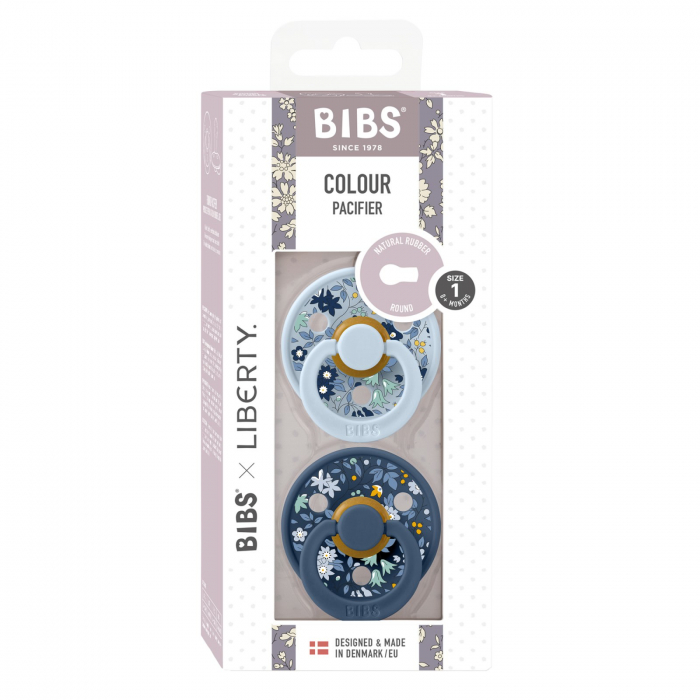 Set 2 suzete BIBS x LIBERTY, Colour Chamomile Lawn - Baby Blue / Steel Blue [2]