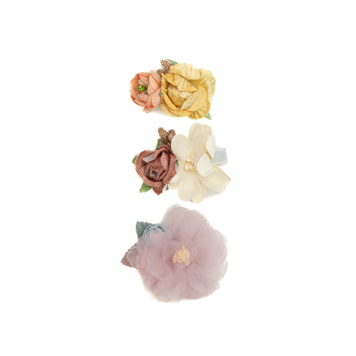 Set 3 clame elegante cu flori pentru par, fetite, Melvelo - Buttercup [2]
