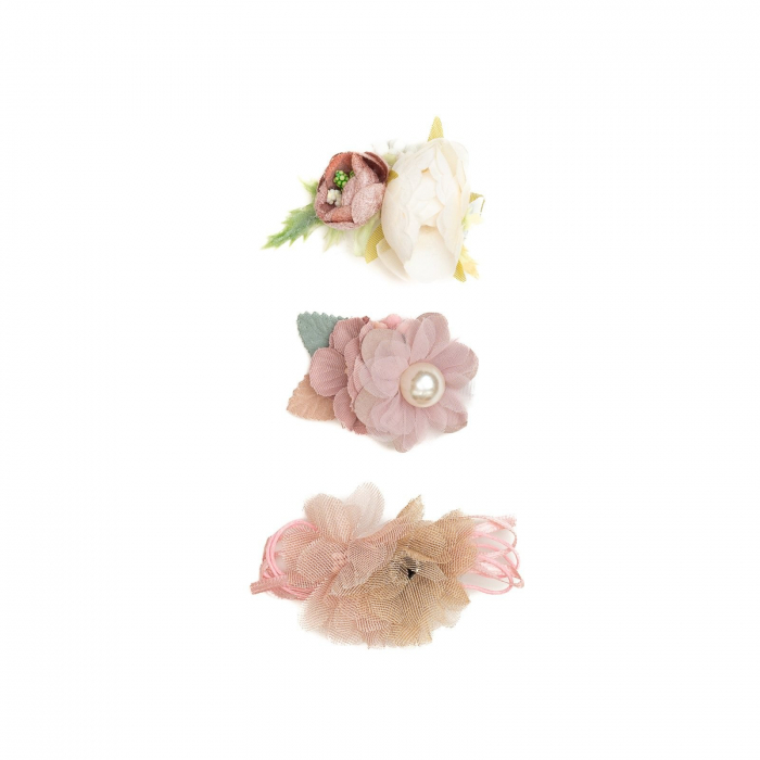 Set 3 clame elegante cu flori pentru par, fetite, Melvelo - Dahlia [2]