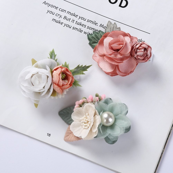 Set 3 clame elegante cu flori pentru par, fetite, Melvelo - Daisy [4]