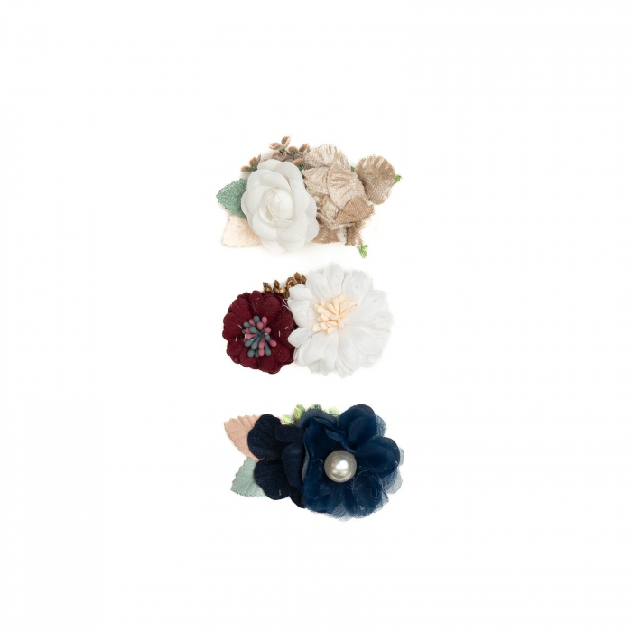 Set 3 clame elegante cu flori pentru par, fetite, Melvelo - Pansy [2]
