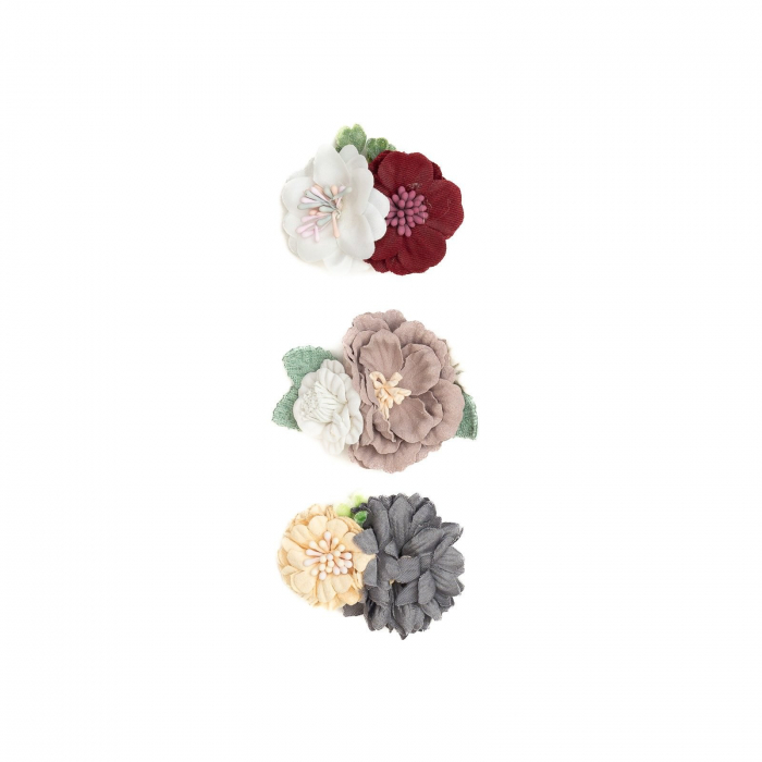 Set 3 clame elegante cu flori pentru par, fetite, Melvelo - Poppy [2]
