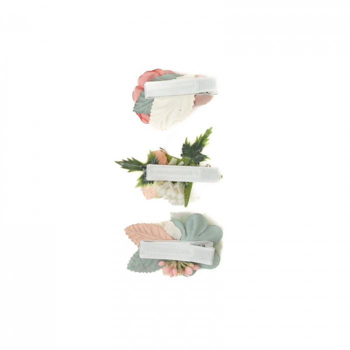 Set 3 clame elegante cu flori pentru par, fetite, Melvelo - Rose [3]