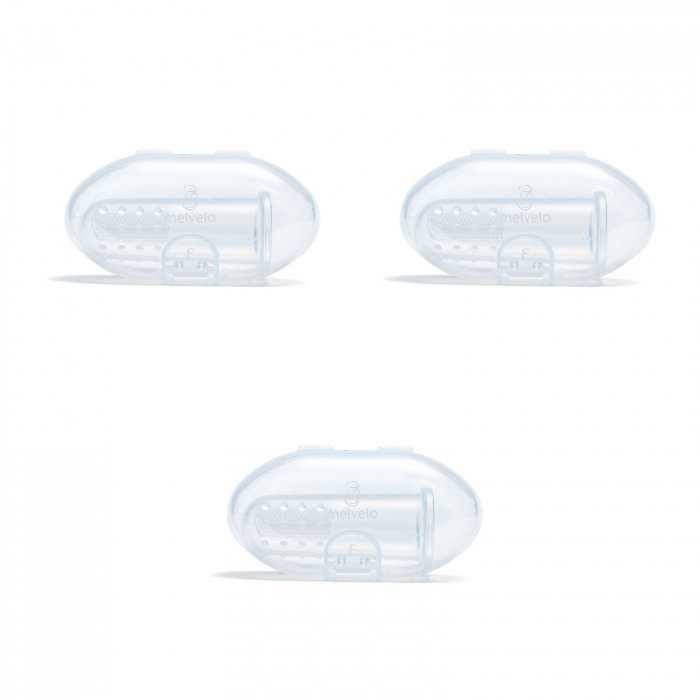 Set 3 Periute de dinti si gingii, tip degetar din silicon in cutie transparenta - Melvelo [2]