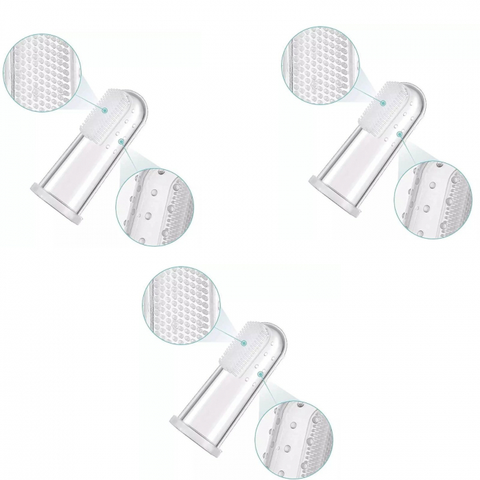 Set 3 Periute de dinti si gingii, tip degetar din silicon in cutie transparenta - Melvelo [3]