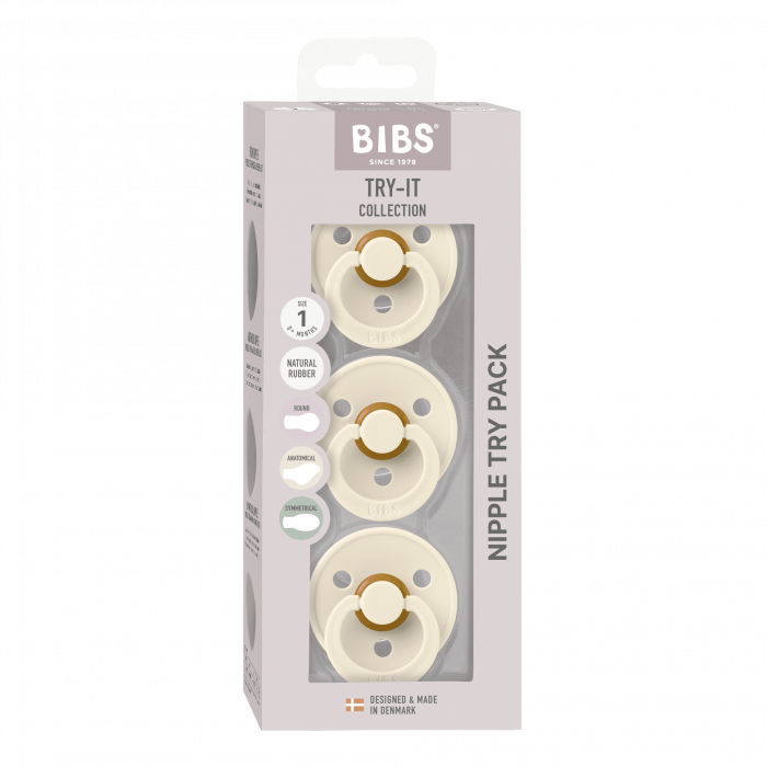 Set 3 suzete Bibs Try-It collection Size 1 - Ivory (3 buc latex ) [2]