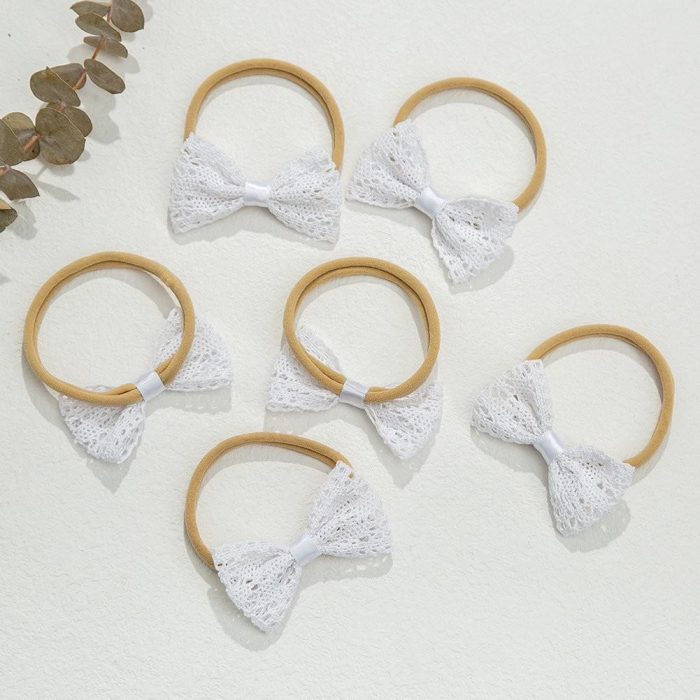 Set 4 bentite pentru bebe, cu funda, Melvelo - Cream [3]