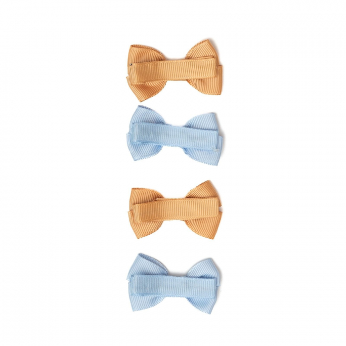 Set 4 clame cu funda pentru fetite, bicolor, Melvelo - Baby Blue / Honey Bee [3]