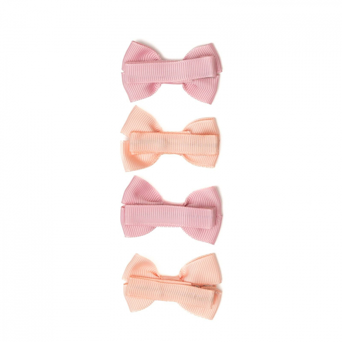Set 4 clame cu funda pentru fetite, bicolor, Melvelo - Peach / Baby Pink [3]