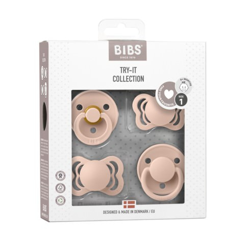 Set 4 suzete Bibs Try-It collection Size 1 - Blush (2 latex + 2 silicon) [3]